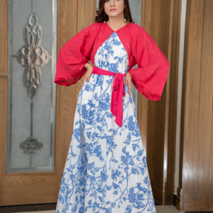 Casablanca Embroidered pure lawn resort wear frock with belt.